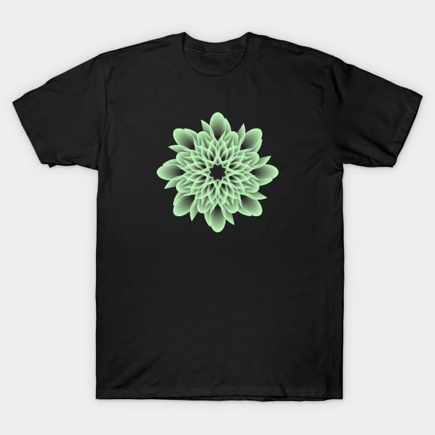 Beautiful and Artistic Light Green Flower T-Shirt by Steady Eyes